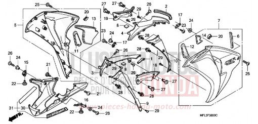 CARENAGE MILIEU CBR1000RR8 de 2008